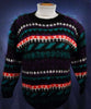 Woman's black multi-color striped crewneck mohair sweater by Knit-Knit medium size