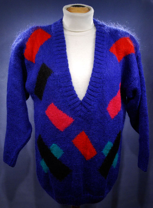 Woman's Colorful Deep V-neck Jewel-tone Sweater by Nell Flowers