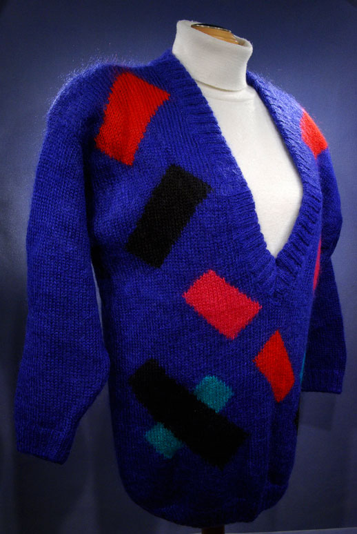 Woman's Colorful Deep V-neck Jewel-tone Sweater by Nell Flowers