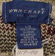 Men's retro crewneck sweater grayish-brown cotton with green and red design by Towncraft large size 48