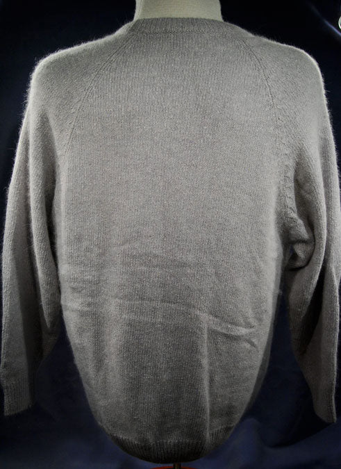 Woman's Grey Silk-Angora Cardigan Sweater