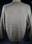 Woman's grey silk-angora cardigan sweater medium size back view with soft texture