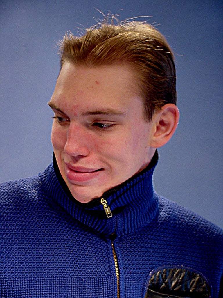 Men's retro zipper-front royal blue wool cardigan with black leather trim and front pockets in X-small size