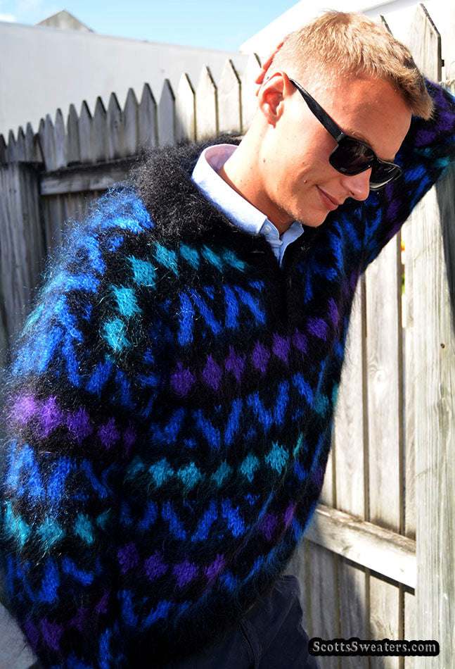 Men's Icelandic Polo-neck Mohair Sweater