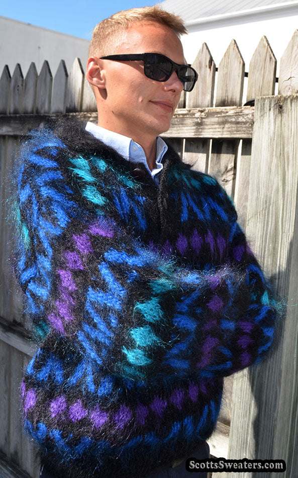 Men's Icelandic Polo-neck Mohair Sweater