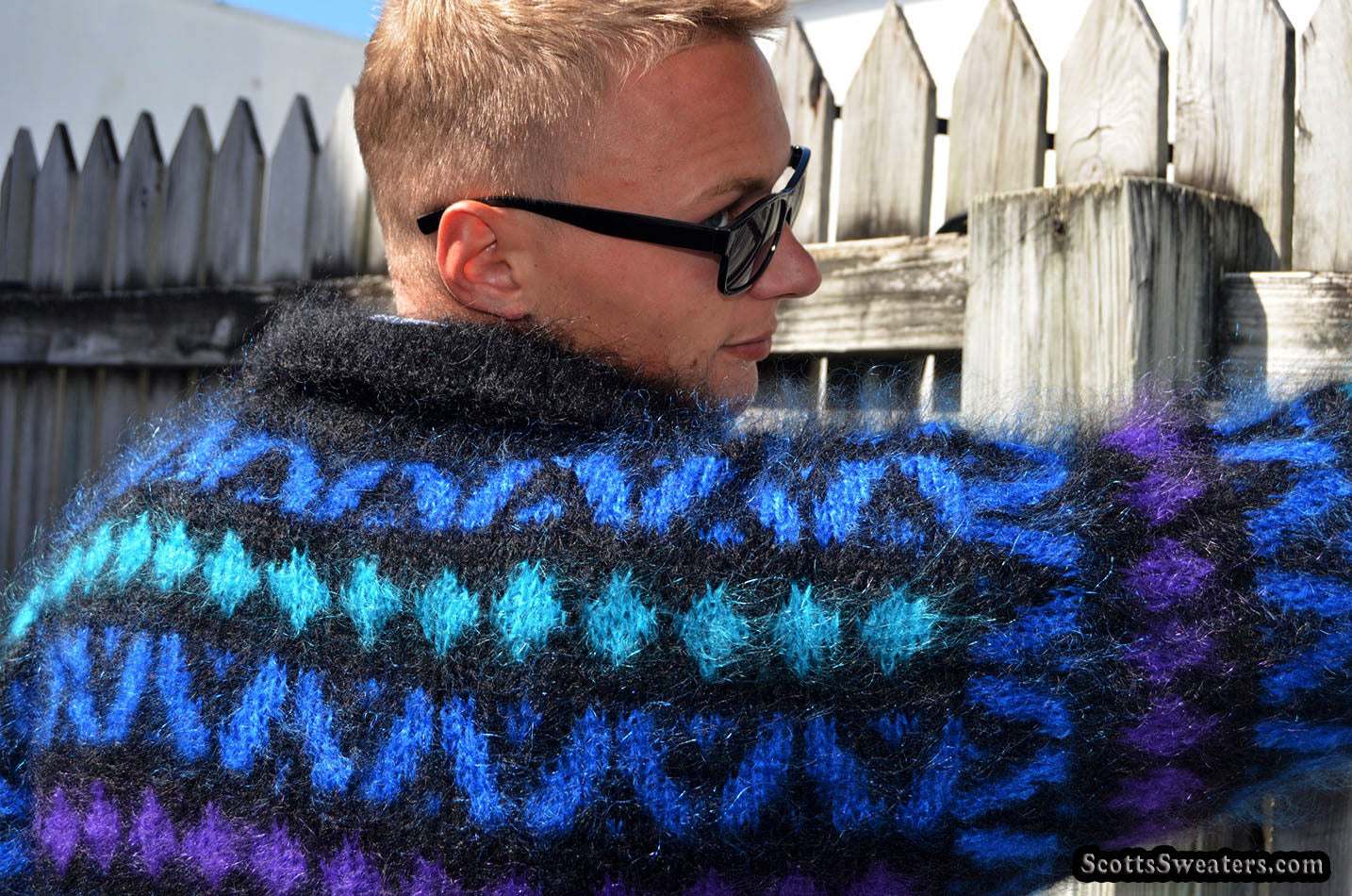 Men's Icelandic Polo-neck Mohair Sweater
