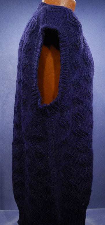 New Zealand Mohair men's V-neck sweater vest in natural white and navy by Tirorroa