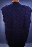 New Zealand Mohair men's V-neck sweater vest in natural white and navy