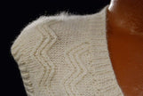 New Zealand Mohair men's V-neck sweater vest in natural white and navy by Tirorroa
