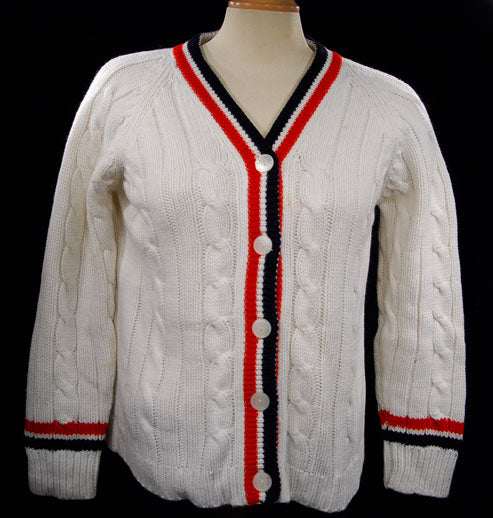 Damen Retro Cardigan Tennispullover