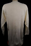 Plus-sized white angora V-neck sweater by New York Studio in XXL with ribbed texture