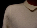 Woman's white angora lambswool three-button polo neck sweater-shirt by Essentials in small size