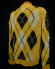 Men's Mohair Cardigan Lightweight Argyle pattern