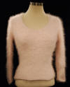 Woman's Sexy Cropped 3/4-Sleeve Angora Sweater