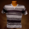Teen girl's multi-tone grey angora short-sleeve V-neck sweater by Limited Too, size XL/16