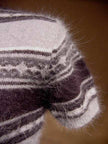 Teen girl's multi-tone grey short-sleeved fuzzy angora sweater by Limited Too, size XL/16