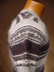 Teen girl's multi-tone grey angora short-sleeve V-neck sweater by Limited Too, size XL/16