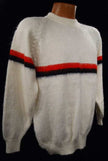 Men's Alpaca Sweater White with Stripes