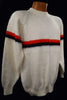 Men's Alpaca Sweater White with Stripes