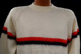 Men's Alpaca Sweater White with Stripes