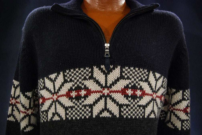 Men's Nautica Zip-Neck pullover sweater with soft wool and white angora design in X-Large size