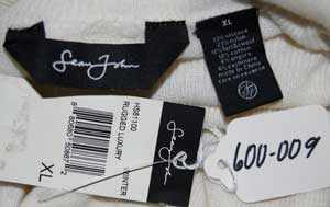 Men's white cashmere turtleneck sweater by Sean John in X-Large size
