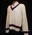 Men's Tennis Sweater 1960s retro V-neck cable-knit pullover by Penney