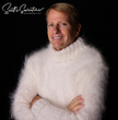 Men's Mohair Sweater hand-knit fuzzy crewneck