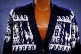 Men's Alpaca Sweater Cardigan Aztec Design Soft
