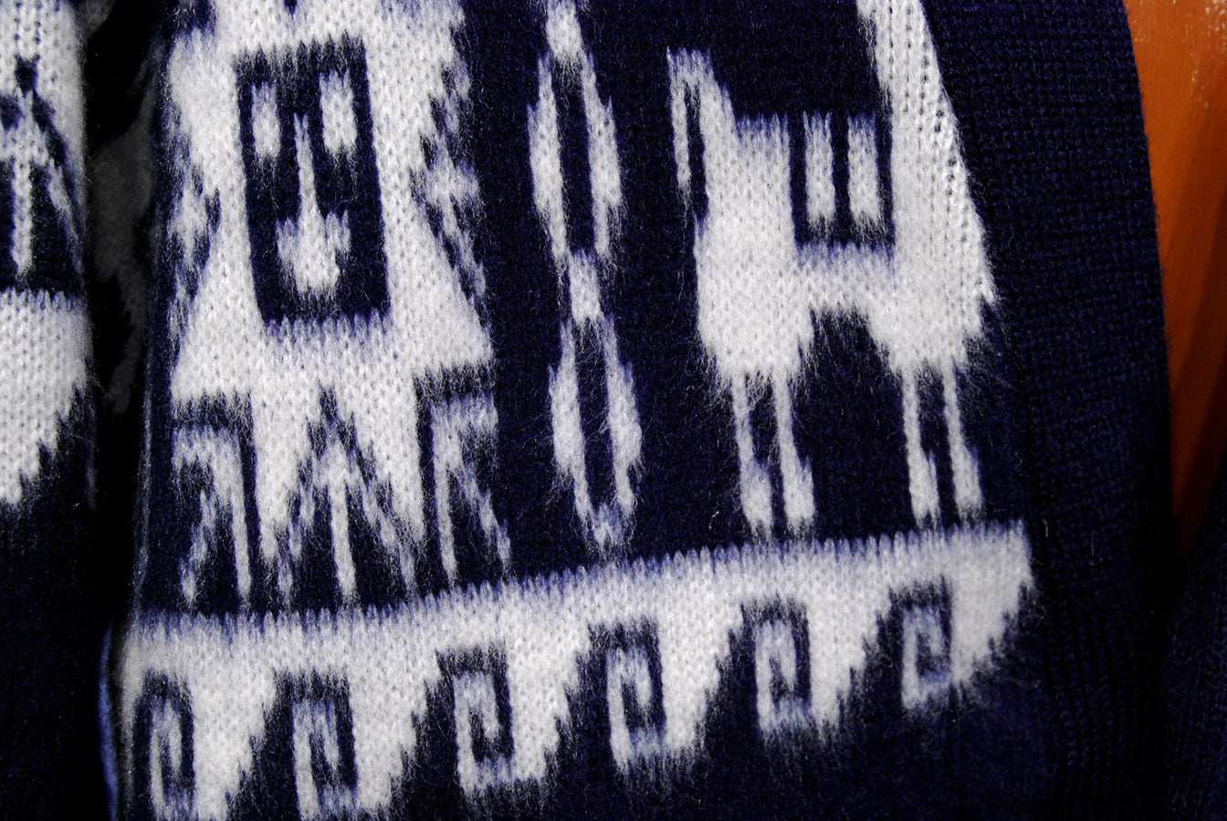 Men's Alpaca Sweater Cardigan Aztec Design Soft