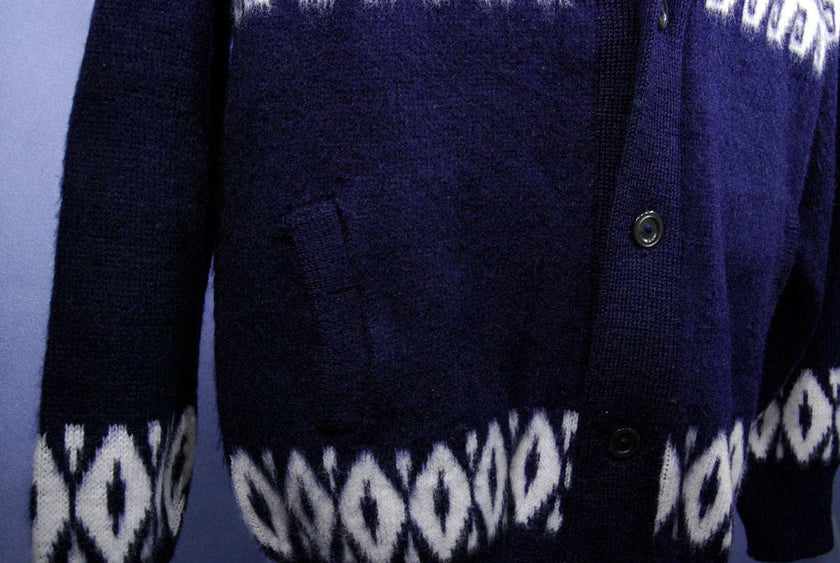 Men's Alpaca Sweater Cardigan Aztec Design Soft
