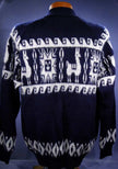 Men's Alpaca Sweater Cardigan Aztec Design Soft