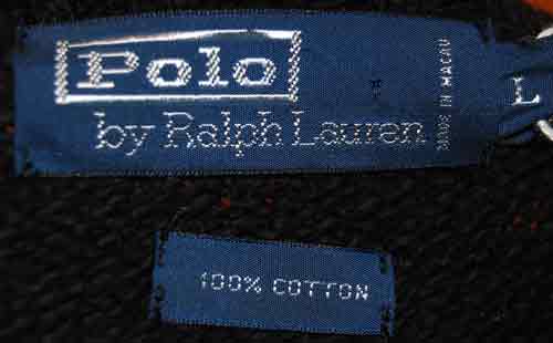 Men's black cotton crewneck pullover sweater label by Polo Ralph Lauren