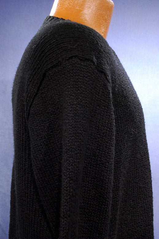 Men's black cotton crewneck pullover sweater by Polo Ralph Lauren in large size