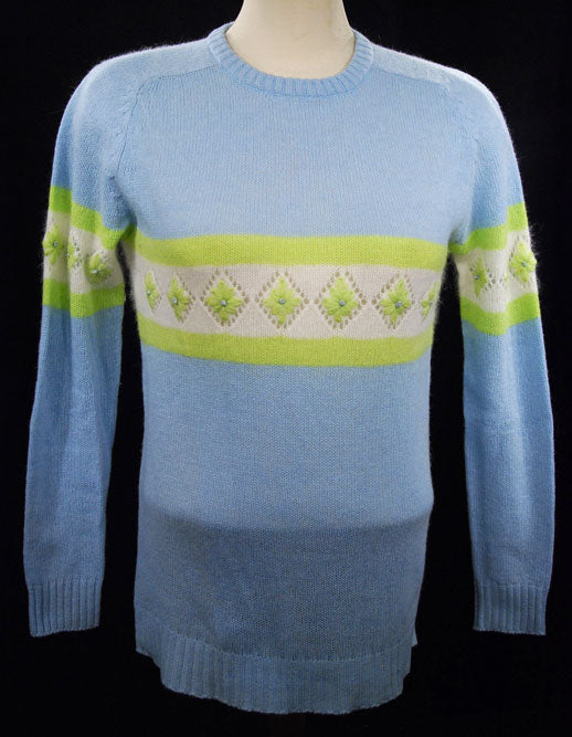 Girl's Powder-blue Angora Crewneck Sweater