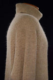 Woman's tan angora ribbed turtleneck sweater medium size by Principles