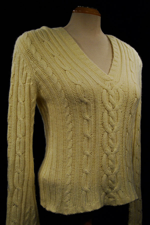 Gelber Pullover mit V-Ausschnitt aus Baumwolle/Angora für Mädchen von Aeropostate