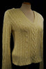 Girl's yellow cotton angora V-neck cable knit sweater by Aeropostale size 38