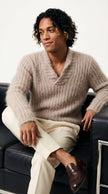 Men's GUCCI shawl-neck angora sweater in luxurious soft fabric