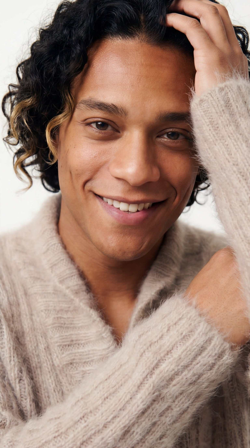 Men's GUCCI luxurious shawl-neck angora sweater in stock