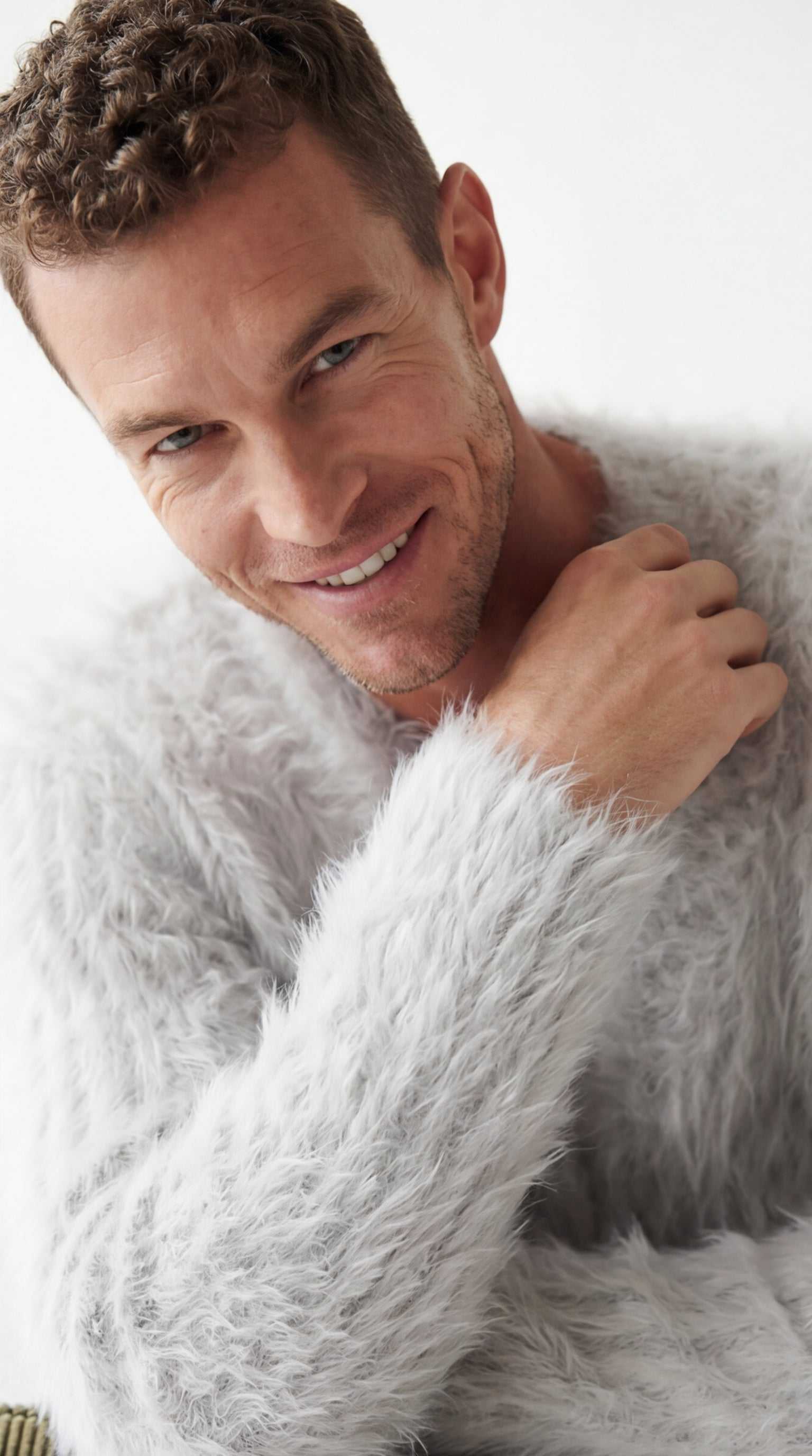 Men's GUCCI luxurious shawl-neck angora sweater in stock