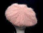 Woman's pink angora cable-knit cap size 1