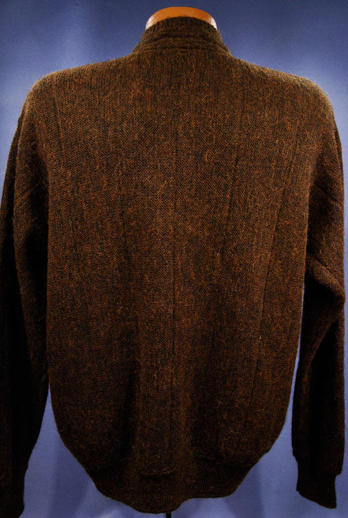 Weicher bronzefarbener Alpaka-Pullover mit V-Ausschnitt für Herren