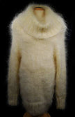 Hand-knit mohair large-cowlneck full-length sweaterdress by Scott's Sweaters