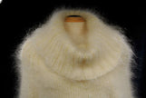 Hand-knit mohair large-cowlneck full-length fuzzy sweaterdress by Scott's Sweaters
