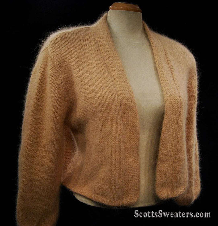Woman's Angora Shrug cardigan sweater by Victoria Secrets, soft open-front cropped design