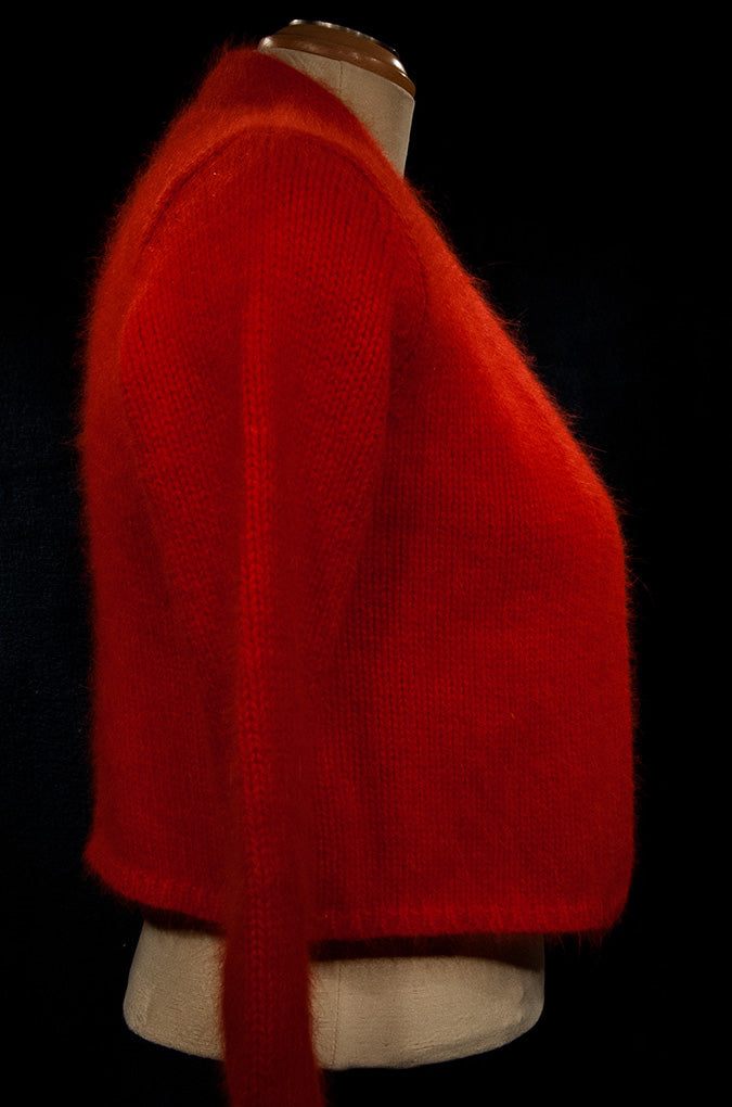 Woman's Angora Shrug cardigan sweater by Victoria Secrets, soft open-front cropped design
