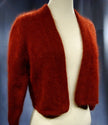 Woman's Angora Shrug cardigan sweater by Moda International for Victoria Secrets, soft open-front cropped cardigan with three-quarter sleeves