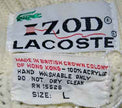 Men's classic retro ivory Izod cable-knit tennis sweater with crocodile logo