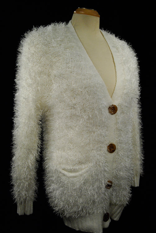 Woman's Eyelash Cardigan Sweater